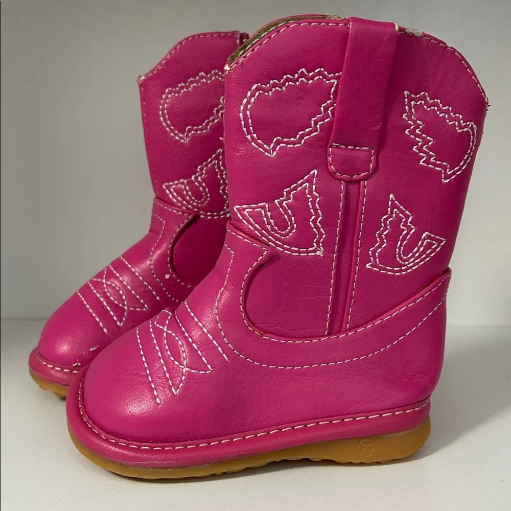 Squeak‎ Me Alligator Girls Toddler 3 Boots Pink Western Zip Up B130